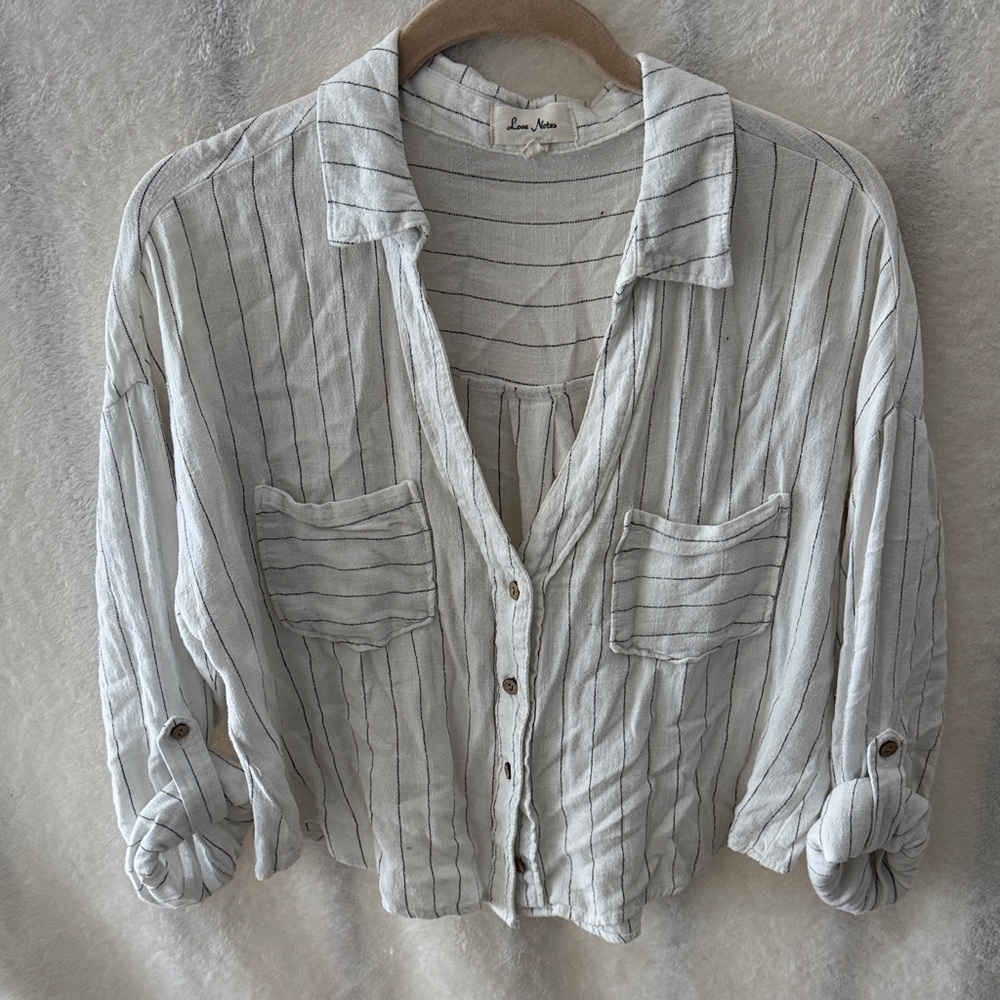 Love Notes White and Black Striped Shirt